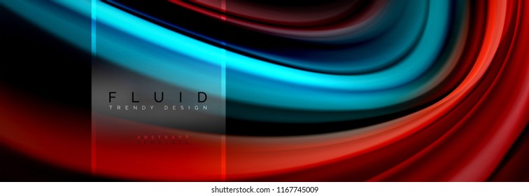 Fluid colors abstract background colorful poster, twisted liquid design on black, colorful marble or plastic wave texture backdrop, multicolored template for business or technology presentation or web