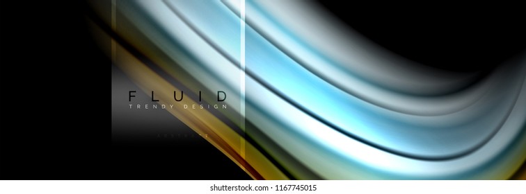 Fluid colors abstract background colorful poster, twisted liquid design on black, colorful marble or plastic wave texture backdrop, multicolored template for business or technology presentation or web
