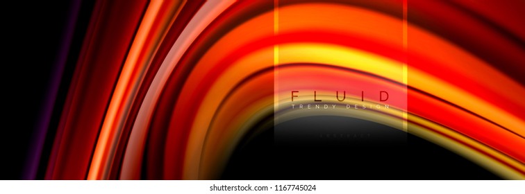 Fluid colors abstract background colorful poster, twisted liquid design on black, colorful marble or plastic wave texture backdrop, multicolored template for business or technology presentation or web