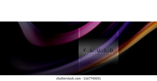 Fluid colors abstract background colorful poster, twisted liquid design on black, colorful marble or plastic wave texture backdrop, multicolored template for business or technology presentation or web