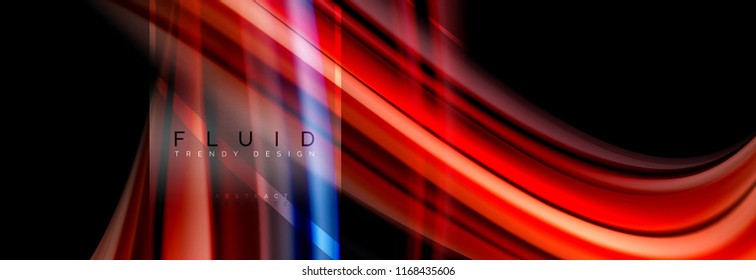 Fluid colors abstract background colorful poster, twisted liquid design on black, colorful marble or plastic wave texture backdrop, multicolored template for business or technology presentation or web