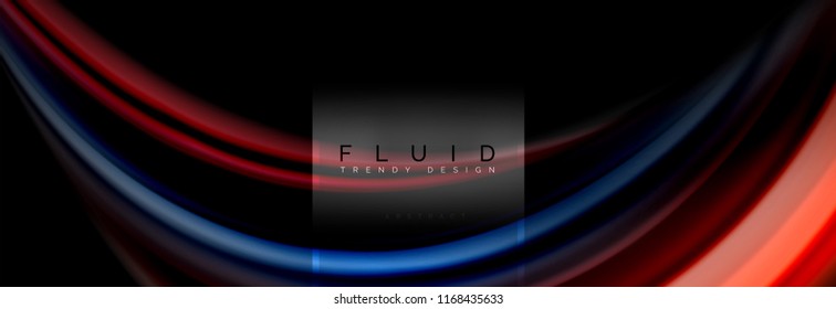Colores fluidos póster colorido de fondo abstracto, diseño líquido retorcido sobre fondo negro, mármol colorido o textura de ondas plásticas, plantilla multicolor para presentación de negocios o tecnología o web