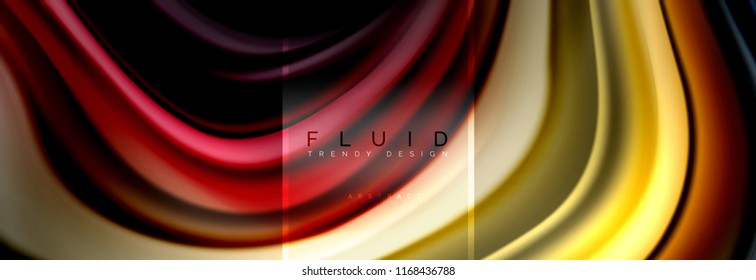 Colores fluidos póster colorido de fondo abstracto, diseño líquido retorcido sobre fondo negro, mármol colorido o textura de ondas plásticas, plantilla multicolor para presentación de negocios o tecnología o web