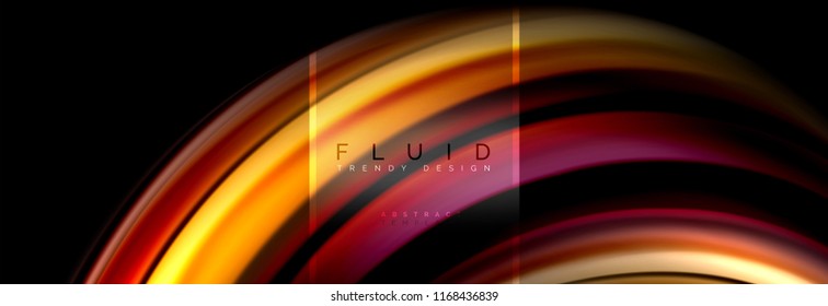 Fluid colors abstract background colorful poster, twisted liquid design on black, colorful marble or plastic wave texture backdrop, multicolored template for business or technology presentation or web