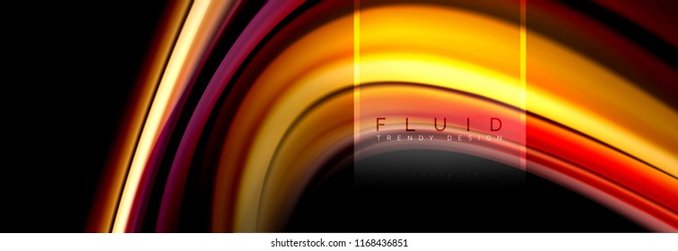 Colores fluidos póster colorido de fondo abstracto, diseño líquido retorcido sobre fondo negro, mármol colorido o textura de ondas plásticas, plantilla multicolor para presentación de negocios o tecnología o web