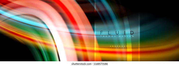 Fluid colors abstract background colorful poster, twisted liquid design on black, colorful marble or plastic wave texture backdrop, multicolored template for business or technology presentation or web