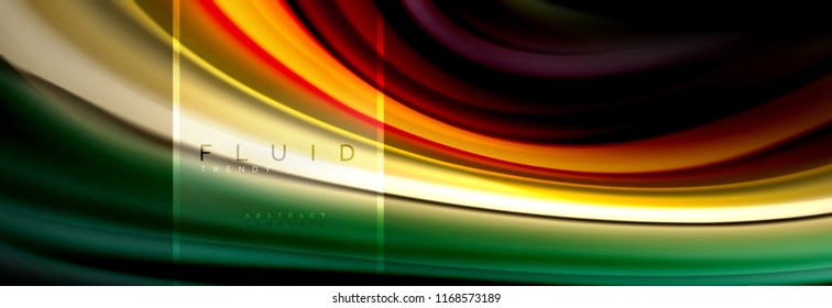 Fluid colors abstract background colorful poster, twisted liquid design on black, colorful marble or plastic wave texture backdrop, multicolored template for business or technology presentation or web