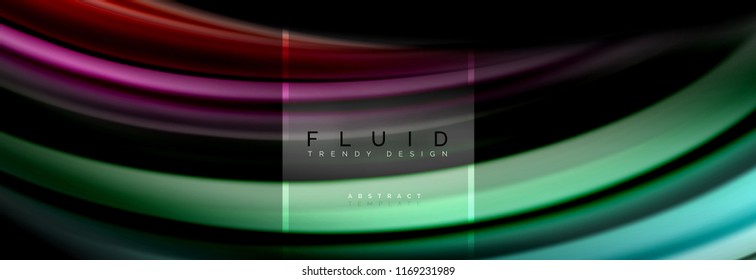 Fluid colors abstract background colorful poster, twisted liquid design on black, colorful marble or plastic wave texture backdrop, multicolored template for business or technology presentation or web