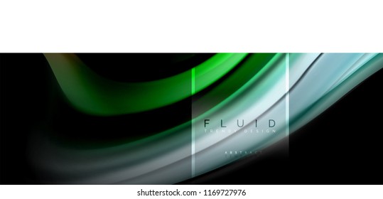 Fluid colors abstract background colorful poster, twisted liquid design on black, colorful marble or plastic wave texture backdrop, multicolored template for business or technology presentation or web