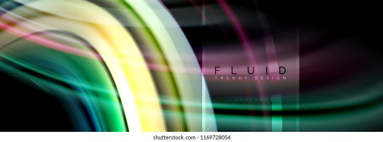 Fluido cores fundo abstrato cartaz colorido, design líquido trançado em preto, mármore colorido ou fundo de textura de onda plástica, modelo multicolorido para negócios ou tecnologia de apresentação ou web