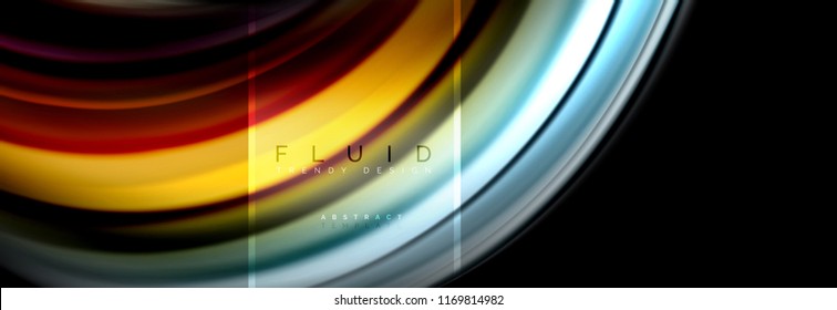 Fluid colors abstract background colorful poster, twisted liquid design on black, colorful marble or plastic wave texture backdrop, multicolored template for business or technology presentation or web