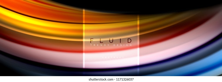 Fluid colors abstract background colorful poster, twisted liquid design on black, colorful marble or plastic wave texture backdrop, multicolored template for business or technology presentation or web