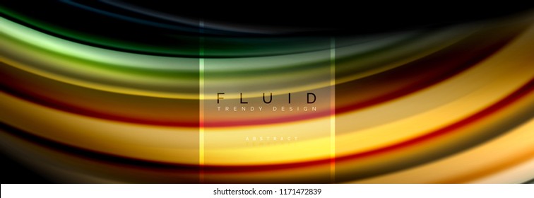 Fluid colors abstract background colorful poster, twisted liquid design on black, colorful marble or plastic wave texture backdrop, multicolored template for business or technology presentation or web