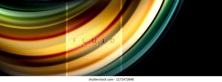 Fluid colors abstract background colorful poster, twisted liquid design on black, colorful marble or plastic wave texture backdrop, multicolored template for business or technology presentation or web