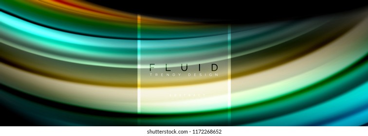 Fluid colors abstract background colorful poster, twisted liquid design on black, colorful marble or plastic wave texture backdrop, multicolored template for business or technology presentation or web