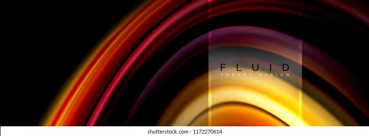 Fluid colors abstract background colorful poster, twisted liquid design on black, colorful marble or plastic wave texture backdrop, multicolored template for business or technology presentation or web