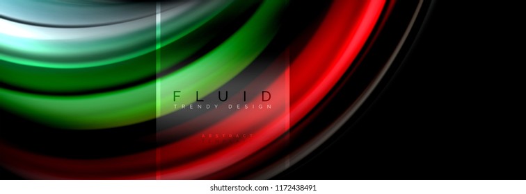 Fluid colors abstract background colorful poster, twisted liquid design on black, colorful marble or plastic wave texture backdrop, multicolored template for business or technology presentation or web