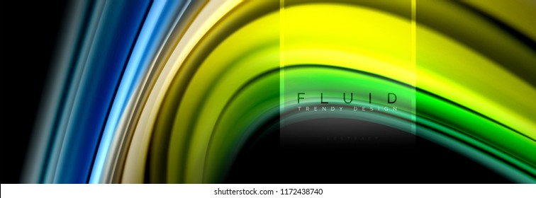 Fluido cores fundo abstrato cartaz colorido, design líquido trançado em preto, mármore colorido ou fundo de textura de onda plástica, modelo multicolorido para negócios ou tecnologia de apresentação ou web