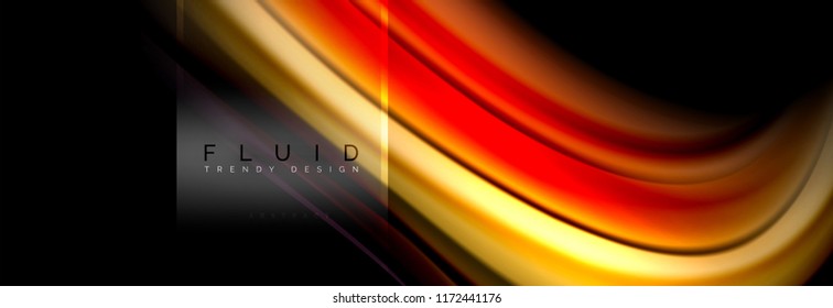 Fluid colors abstract background colorful poster, twisted liquid design on black, colorful marble or plastic wave texture backdrop, multicolored template for business or technology presentation or web