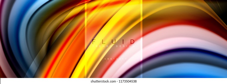 Fluid colors abstract background colorful poster, twisted liquid design on black, colorful marble or plastic wave texture backdrop, multicolored template for business or technology presentation or web