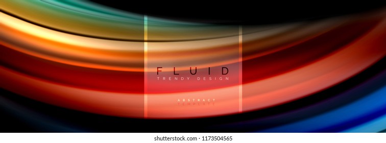 Fluid colors abstract background colorful poster, twisted liquid design on black, colorful marble or plastic wave texture backdrop, multicolored template for business or technology presentation or web