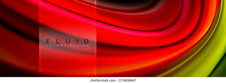 Fluid colors abstract background colorful poster, twisted liquid design on black, colorful marble or plastic wave texture backdrop, multicolored template for business or technology presentation or web