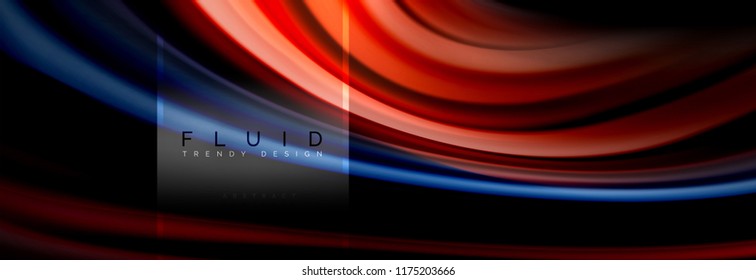 Fluid colors abstract background colorful poster, twisted liquid design on black, colorful marble or plastic wave texture backdrop, multicolored template for business or technology presentation or web