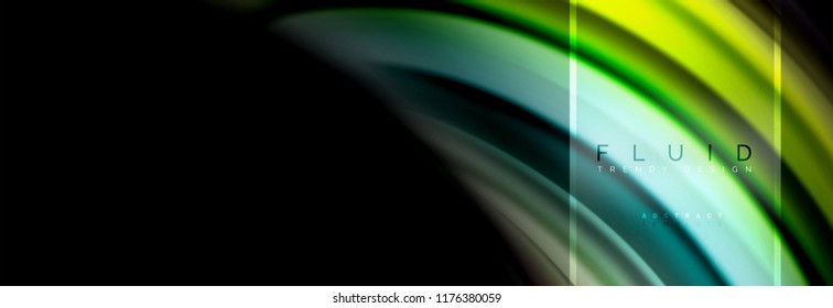 Fluid colors abstract background colorful poster, twisted liquid design on black, colorful marble or plastic wave texture backdrop, multicolored template for business or technology presentation or web