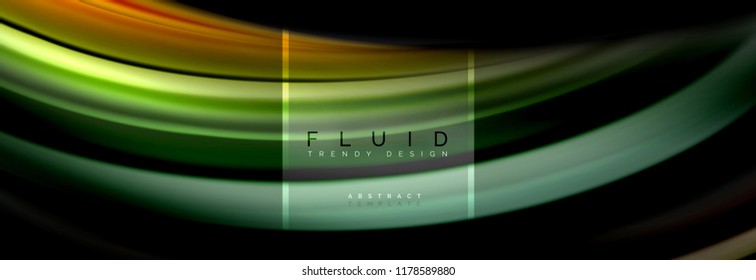 Fluid colors abstract background colorful poster, twisted liquid design on black, colorful marble or plastic wave texture backdrop, multicolored template for business or technology presentation or web