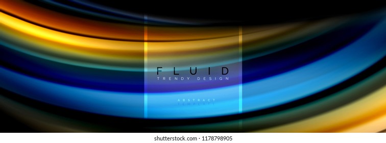Fluid colors abstract background colorful poster, twisted liquid design on black, colorful marble or plastic wave texture backdrop, multicolored template for business or technology presentation or web