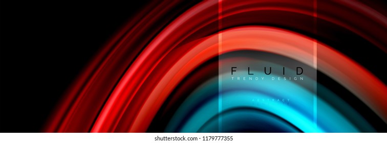 Fluid colors abstract background colorful poster, twisted liquid design on black, colorful marble or plastic wave texture backdrop, multicolored template for business or technology presentation or web