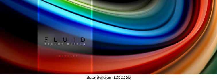 Fluid colors abstract background colorful poster, twisted liquid design on black, colorful marble or plastic wave texture backdrop, multicolored template for business or technology presentation or web