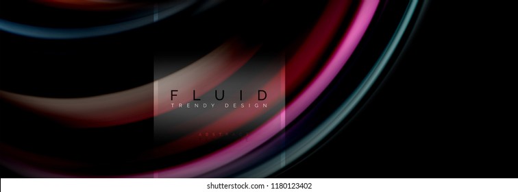 Fluido cores fundo abstrato cartaz colorido, design líquido trançado em preto, mármore colorido ou fundo de textura de onda plástica, modelo multicolorido para negócios ou tecnologia de apresentação ou web