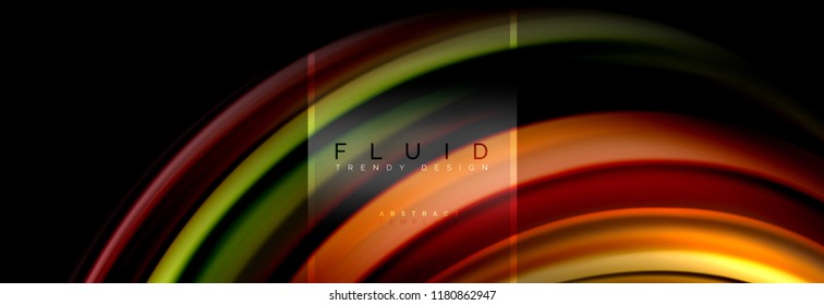 Fluid colors abstract background colorful poster, twisted liquid design on black, colorful marble or plastic wave texture backdrop, multicolored template for business or technology presentation or web