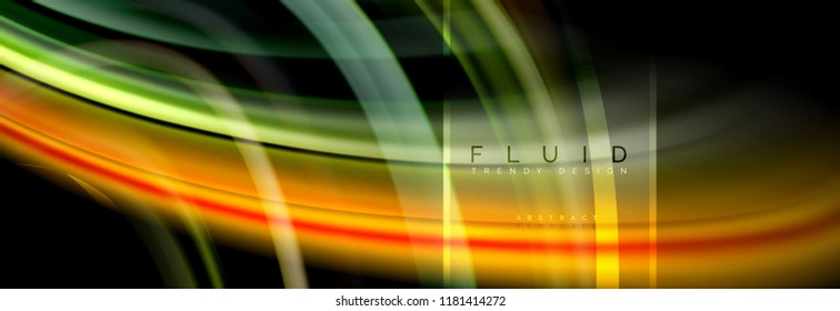 Fluid colors abstract background colorful poster, twisted liquid design on black, colorful marble or plastic wave texture backdrop, multicolored template for business or technology presentation or web