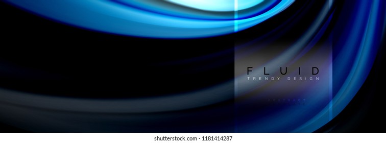 Fluid colors abstract background colorful poster, twisted liquid design on black, colorful marble or plastic wave texture backdrop, multicolored template for business or technology presentation or web