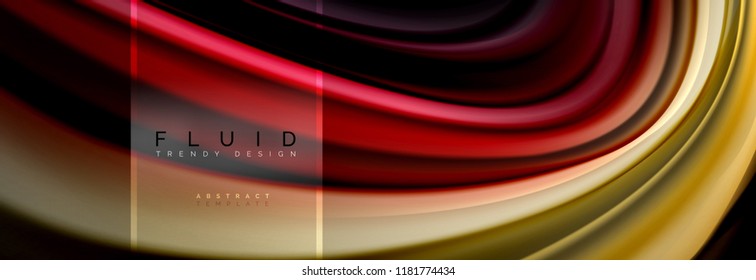 Fluid colors abstract background colorful poster, twisted liquid design on black, colorful marble or plastic wave texture backdrop, multicolored template for business or technology presentation or web