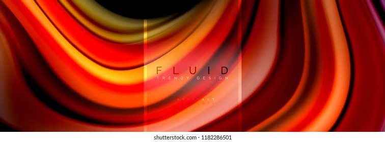 Fluid colors abstract background colorful poster, twisted liquid design on black, colorful marble or plastic wave texture backdrop, multicolored template for business or technology presentation or web