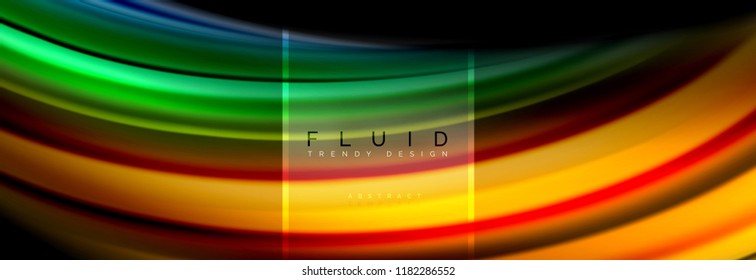 Fluid colors abstract background colorful poster, twisted liquid design on black, colorful marble or plastic wave texture backdrop, multicolored template for business or technology presentation or web