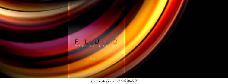 Fluid colors abstract background colorful poster, twisted liquid design on black, colorful marble or plastic wave texture backdrop, multicolored template for business or technology presentation or web