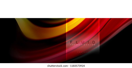 Fluid colors abstract background colorful poster, twisted liquid design on black, colorful marble or plastic wave texture backdrop, multicolored template for business or technology presentation or web