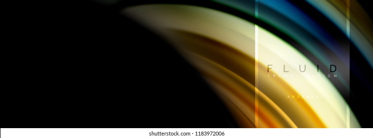 Fluid colors abstract background colorful poster, twisted liquid design on black, colorful marble or plastic wave texture backdrop, multicolored template for business or technology presentation or web