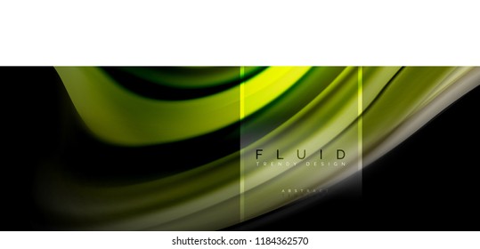 Fluid colors abstract background colorful poster, twisted liquid design on black, colorful marble or plastic wave texture backdrop, multicolored template for business or technology presentation or web