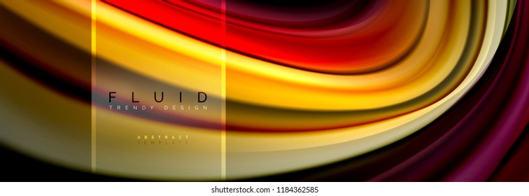 Fluid colors abstract background colorful poster, twisted liquid design on black, colorful marble or plastic wave texture backdrop, multicolored template for business or technology presentation or web