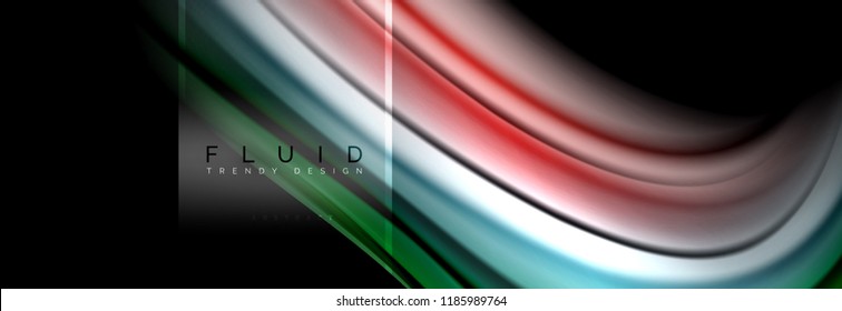 Fluido cores fundo abstrato cartaz colorido, design líquido trançado em preto, mármore colorido ou fundo de textura de onda plástica, modelo multicolorido para negócios ou tecnologia de apresentação ou web