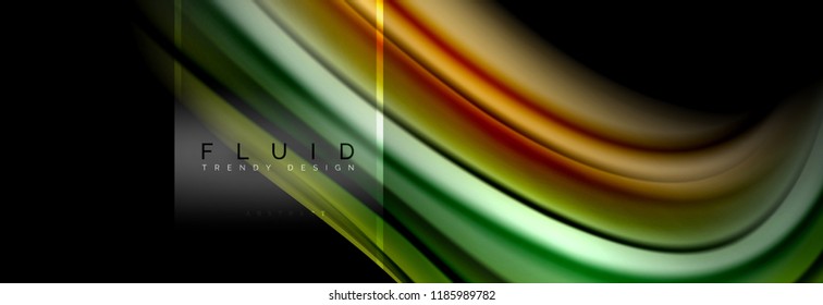 Fluid colors abstract background colorful poster, twisted liquid design on black, colorful marble or plastic wave texture backdrop, multicolored template for business or technology presentation or web