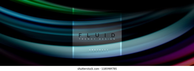 Fluid colors abstract background colorful poster, twisted liquid design on black, colorful marble or plastic wave texture backdrop, multicolored template for business or technology presentation or web