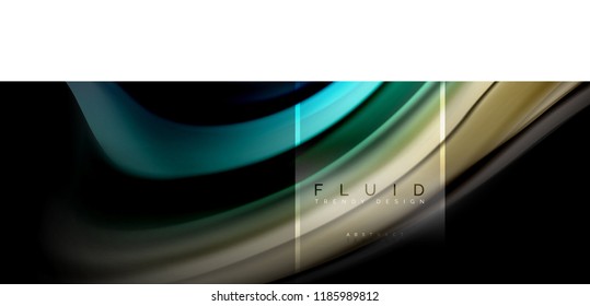Fluid colors abstract background colorful poster, twisted liquid design on black, colorful marble or plastic wave texture backdrop, multicolored template for business or technology presentation or web