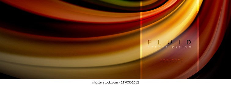 Fluid colors abstract background colorful poster, twisted liquid design on black, colorful marble or plastic wave texture backdrop, multicolored template for business or technology presentation or web