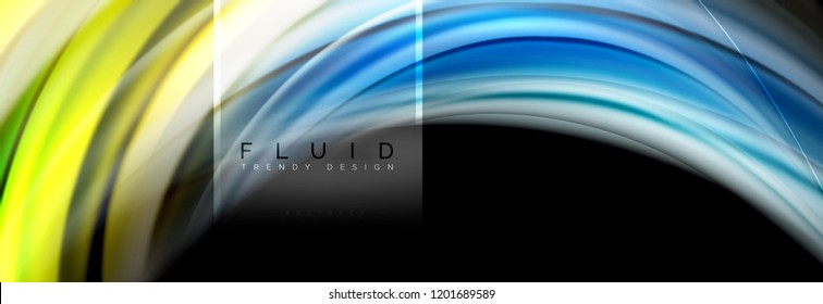 Fluid colors abstract background colorful poster, twisted liquid design on black, colorful marble or plastic wave texture backdrop, multicolored template for business or technology presentation or web